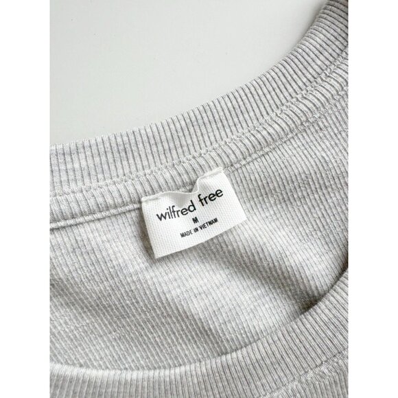 NWT Aritzia WILFRED FREE Go-To Grey Ribbed Jersey Mini T-Shirt Dress, Size M - Picture 7 of 13